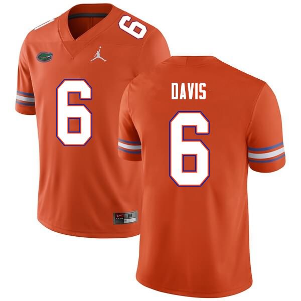 NCAA Florida Gators Shawn Davis Men's #6 Nike Orange Stitched Authentic College Football Jersey ASB3264TT